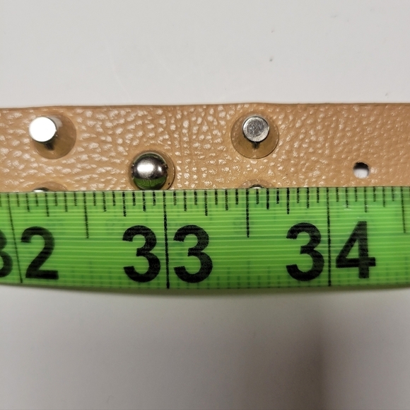 MENS WOMENS Beige Metal Stud Belt - Picture 15 of 15